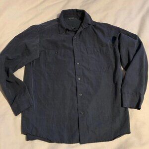 Urban Rags Mens Shirt Long Sleeve Size Large Dark Blue Stitching Defect​​​​
